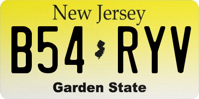 NJ license plate B54RYV