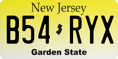 NJ license plate B54RYX