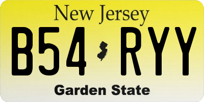NJ license plate B54RYY
