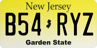 NJ license plate B54RYZ