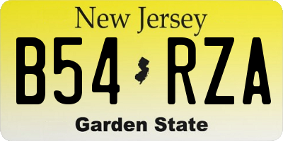 NJ license plate B54RZA