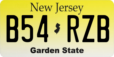 NJ license plate B54RZB