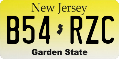 NJ license plate B54RZC