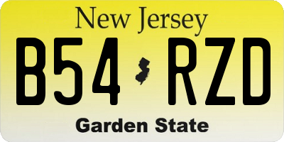 NJ license plate B54RZD