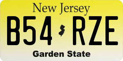 NJ license plate B54RZE