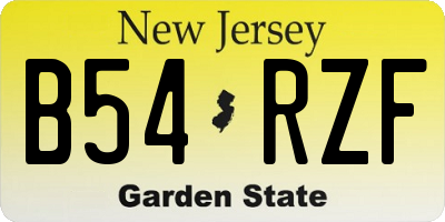 NJ license plate B54RZF