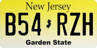 NJ license plate B54RZH
