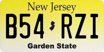 NJ license plate B54RZI