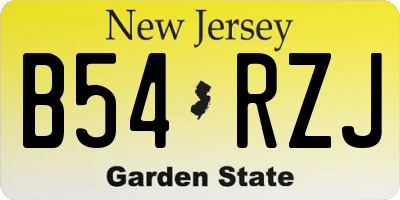 NJ license plate B54RZJ