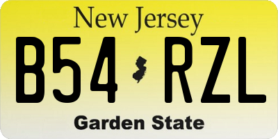 NJ license plate B54RZL