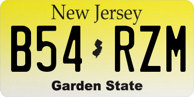 NJ license plate B54RZM