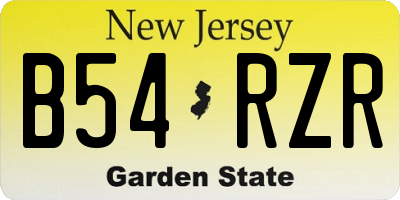 NJ license plate B54RZR