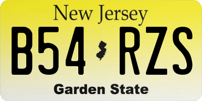 NJ license plate B54RZS