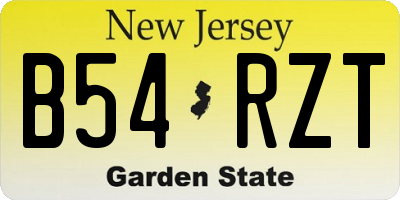 NJ license plate B54RZT