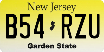 NJ license plate B54RZU