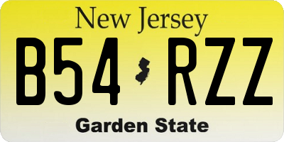 NJ license plate B54RZZ