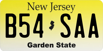 NJ license plate B54SAA