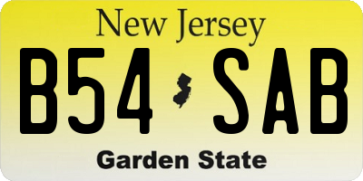 NJ license plate B54SAB