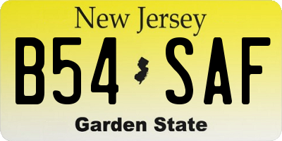 NJ license plate B54SAF