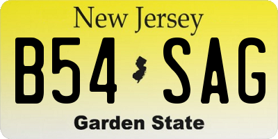 NJ license plate B54SAG