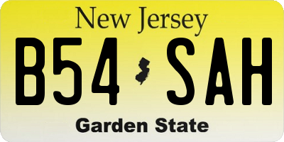 NJ license plate B54SAH
