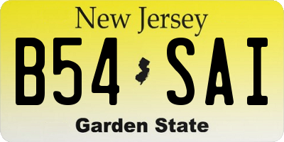 NJ license plate B54SAI