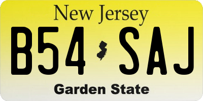 NJ license plate B54SAJ