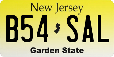 NJ license plate B54SAL