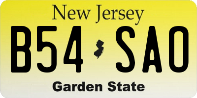 NJ license plate B54SAO