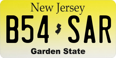 NJ license plate B54SAR