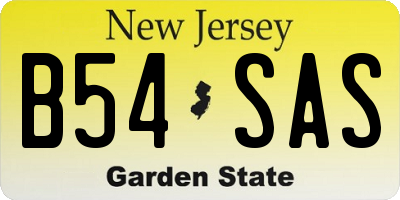 NJ license plate B54SAS