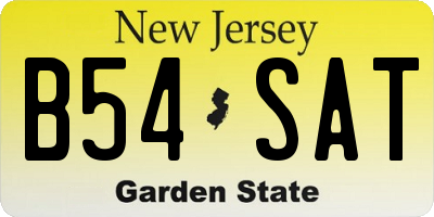 NJ license plate B54SAT