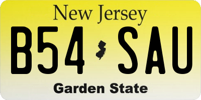 NJ license plate B54SAU