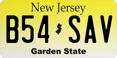 NJ license plate B54SAV