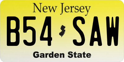 NJ license plate B54SAW