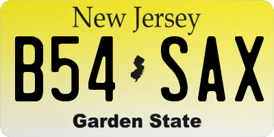 NJ license plate B54SAX