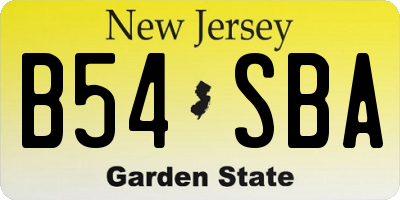 NJ license plate B54SBA
