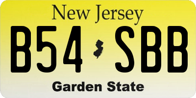 NJ license plate B54SBB