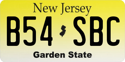 NJ license plate B54SBC