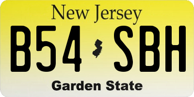 NJ license plate B54SBH