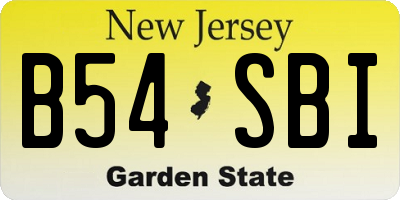 NJ license plate B54SBI