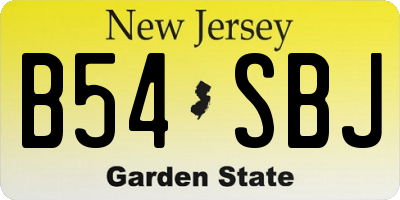 NJ license plate B54SBJ