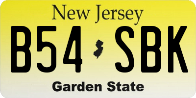 NJ license plate B54SBK