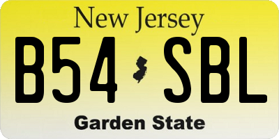 NJ license plate B54SBL
