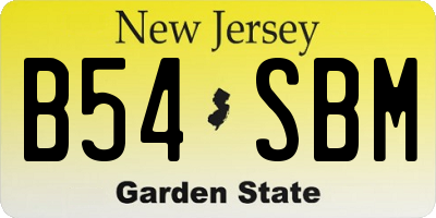 NJ license plate B54SBM