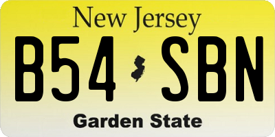 NJ license plate B54SBN