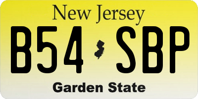 NJ license plate B54SBP