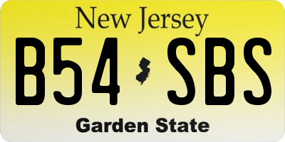 NJ license plate B54SBS