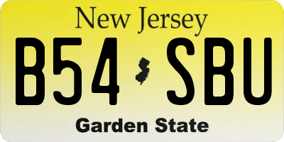 NJ license plate B54SBU