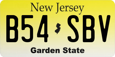 NJ license plate B54SBV
